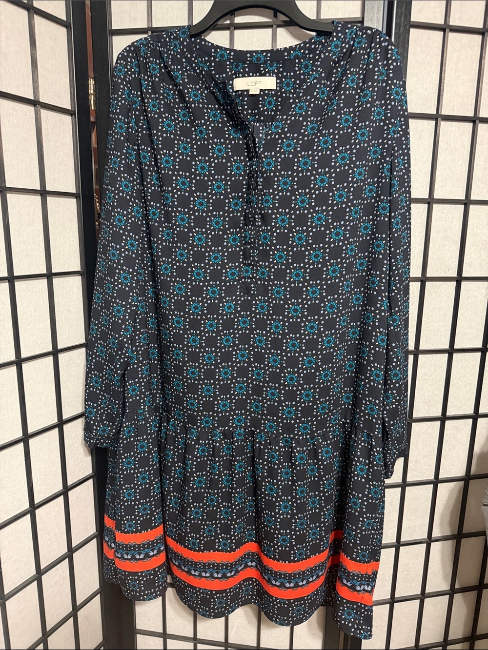 LOFT Dark Navy Blue Dress, Sz Large